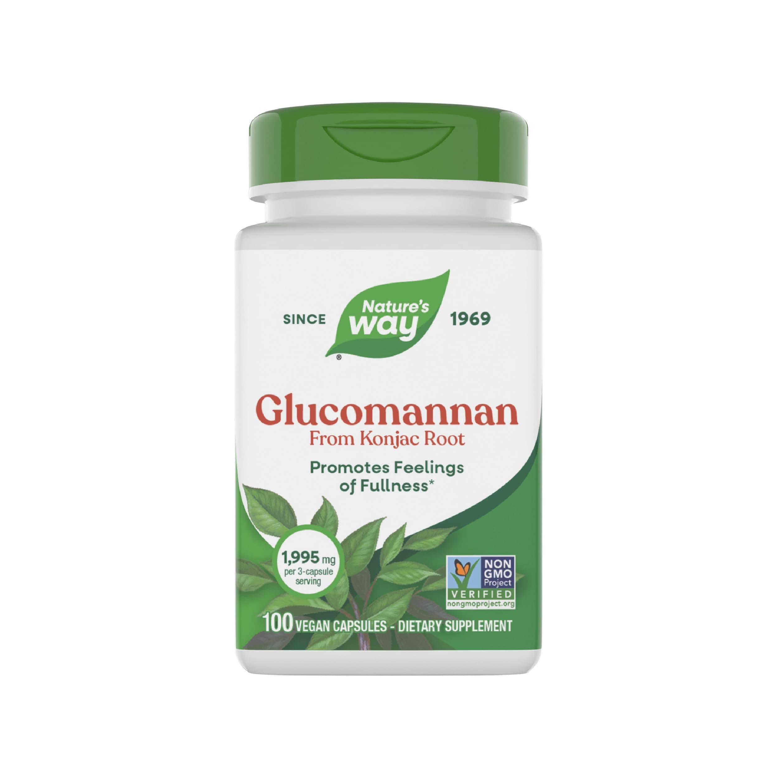 Premium Herbal Glucomannan from Konjac Root, 1,995 mg per serving, 100 Vcaps