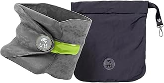 Travel and Airplane Pillow - Real Sleeping Experience on Long Flights - Neck and Shoulder Support - Super-Soft, Lightweight, Easy-to-Carry, and Machine-Washable Flight Pillow - Grey