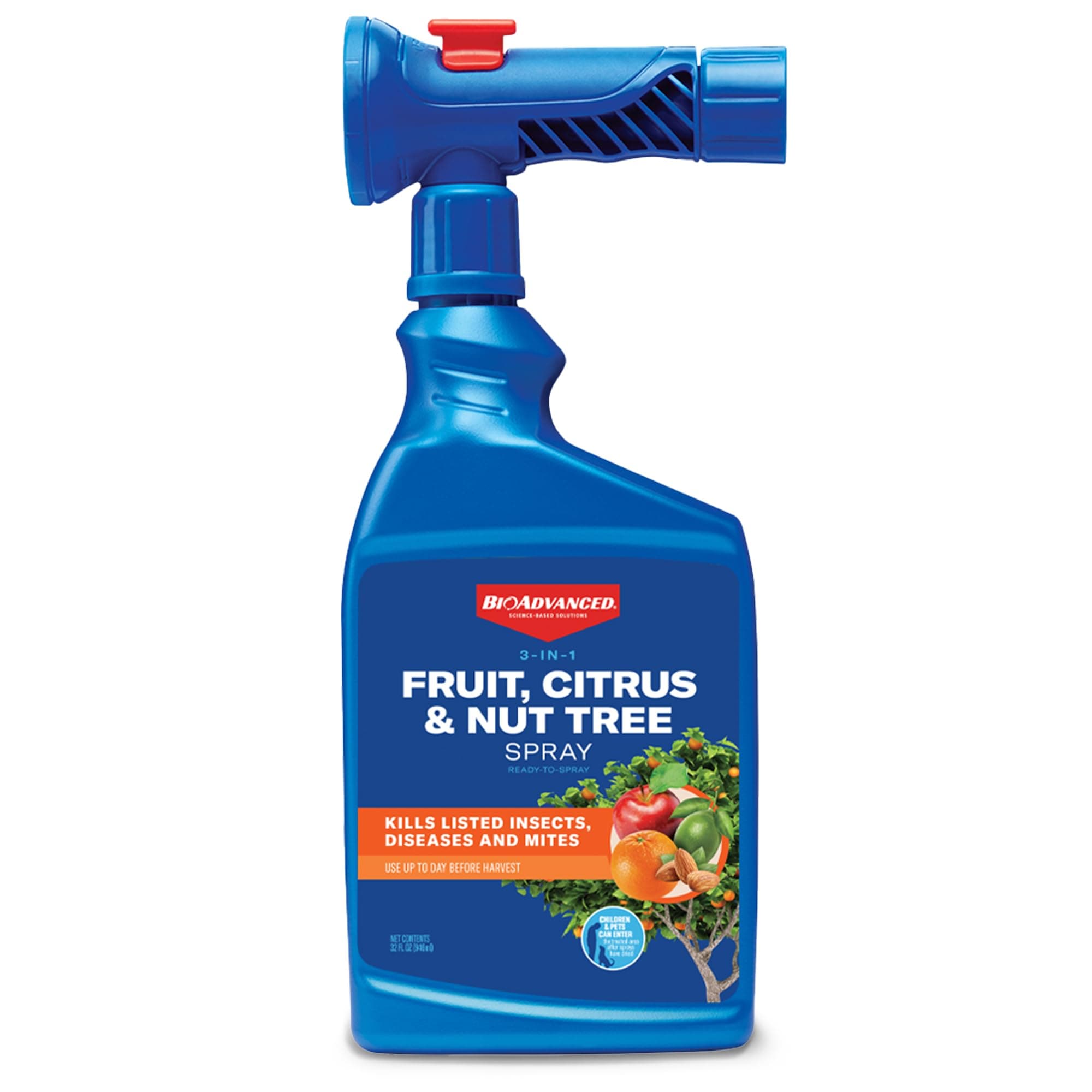 BioAdvanced 3-in-1 Fruit, Citrus & Nut Tree Spray Ready-to-Spray, 32 oz, Fruit Tree Spray