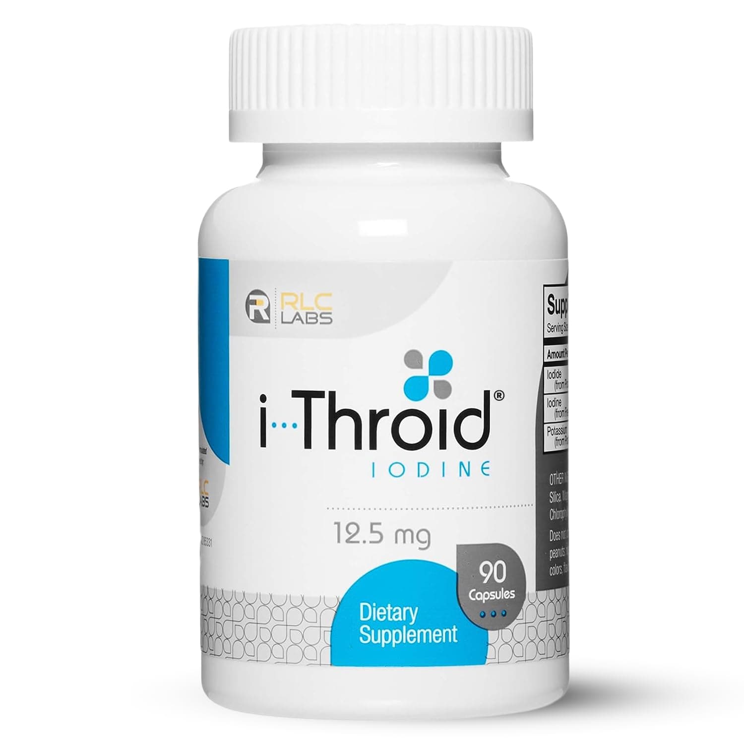 i-Throid 12.5 mg - Thyroid Supplements for Hypothyroidism, Iodide Supplements for Thyroid, Support Healthy Metabolism, Thyroid Support for Women and Men - 90 Vegetarian Capsules (1 Pack)