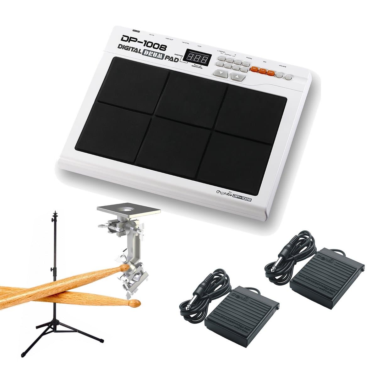 Cherub DP-1008 Pack | Drum Tutor Digital Drum Pad Combo