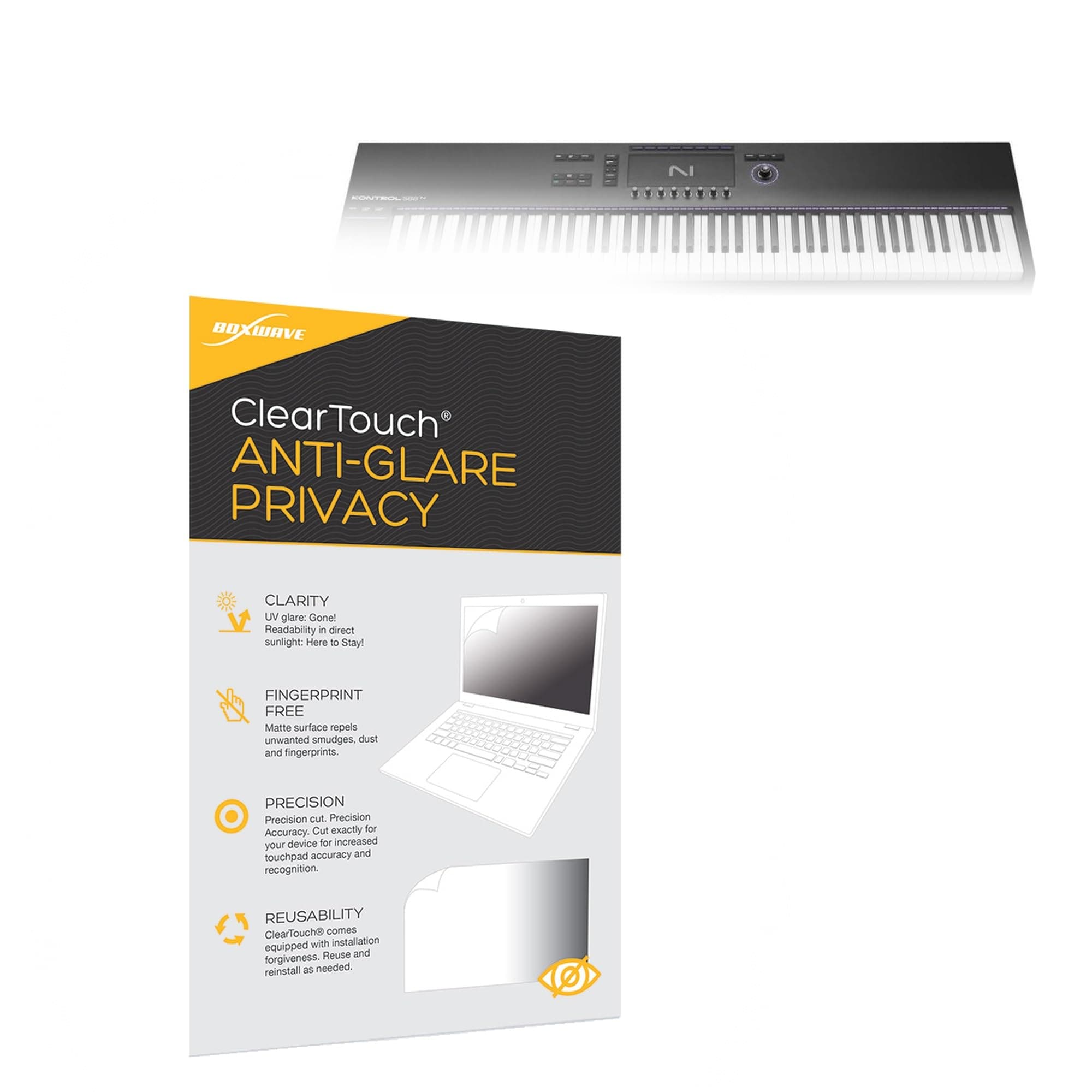 BoxWave Screen Protector Compatible With Native Instruments Kontrol S88 MK3 - ClearTouch Anti-Glare Privacy (2-Pack), Privacy Screen Protector Flexible Film Anti-Glare