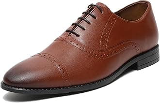 LOUIS STITCH Men's Formal Lace-up Oxford Shoes for Men | Solid Design | Ideal for Formal, Business Casual, and Parties (LSRG_OX)