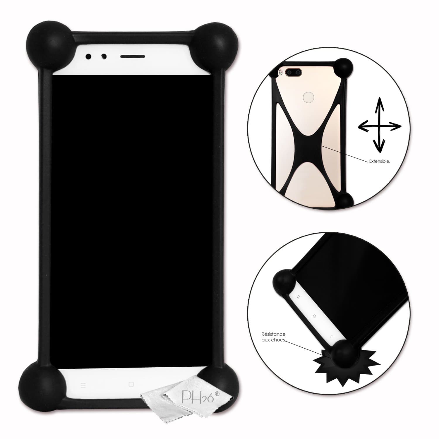 Doogee Homtom HT17 Shockproof Silicone Bumper Case Black