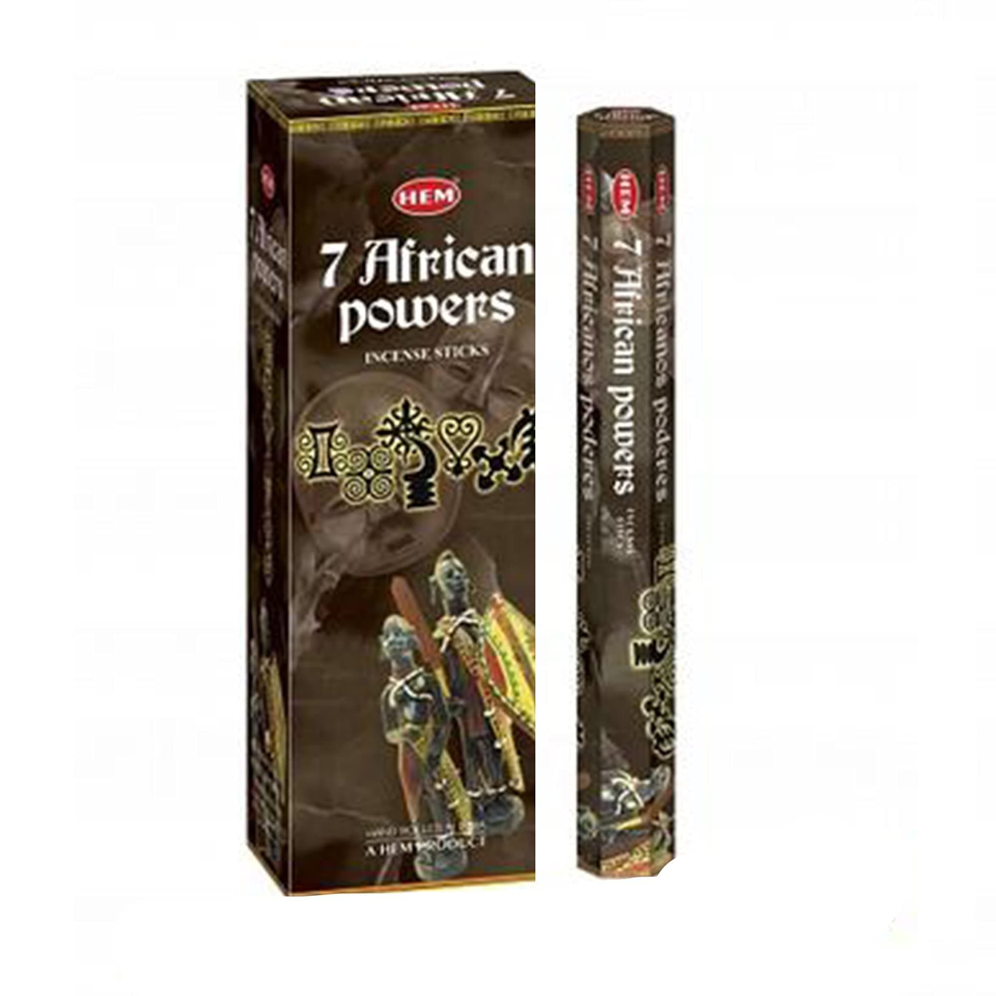 Hem Seven African Powers Incense Sticks (120 Sticks, 6 Boxes Inside) - 9 Inches Long, 20g per Box - Perfect for Meditation, Rituals & Cleansing |Promoting Balance, Connection, and Protection|.