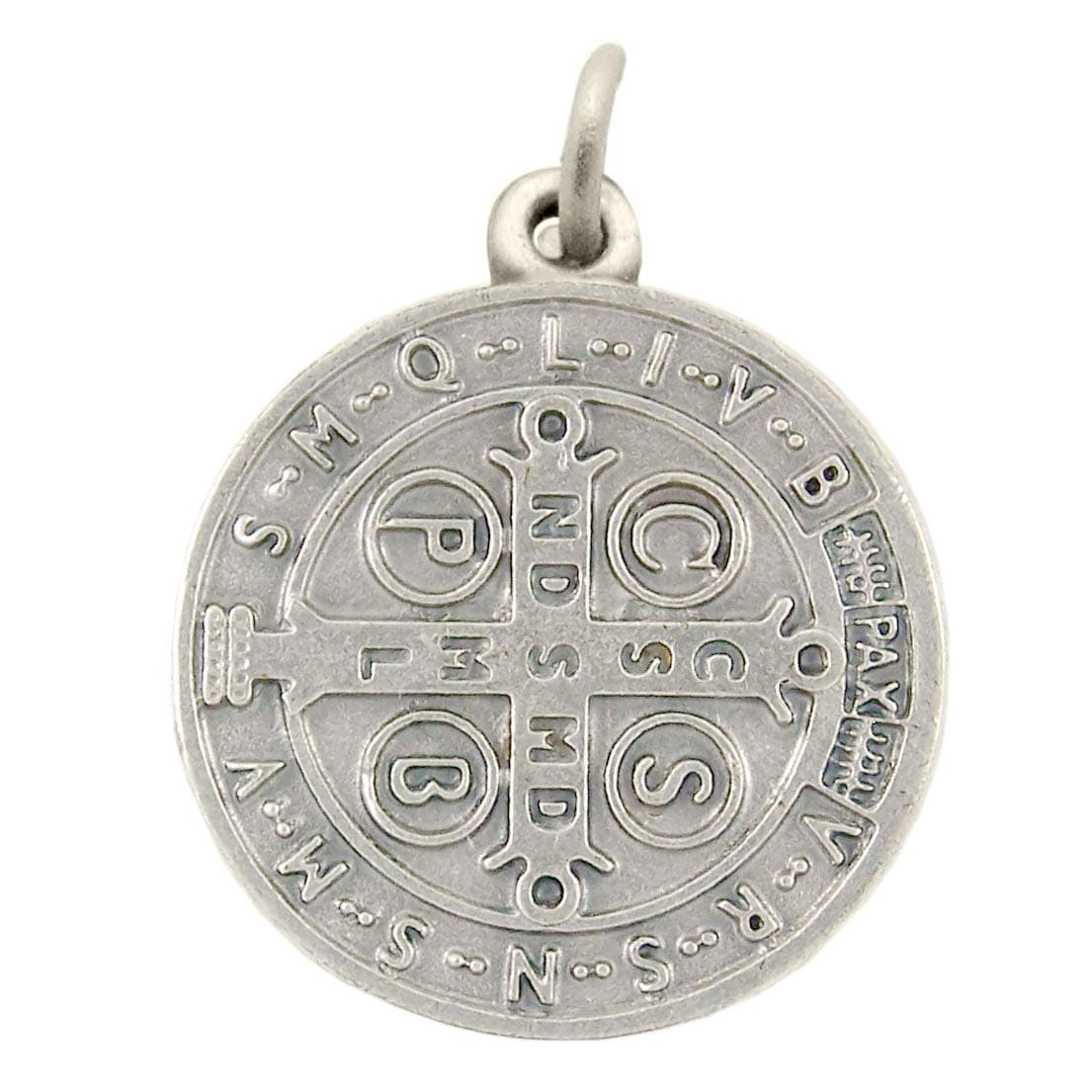 Silver Tone Tiny Saint Benedict Medal, 3/8 Inch, Other