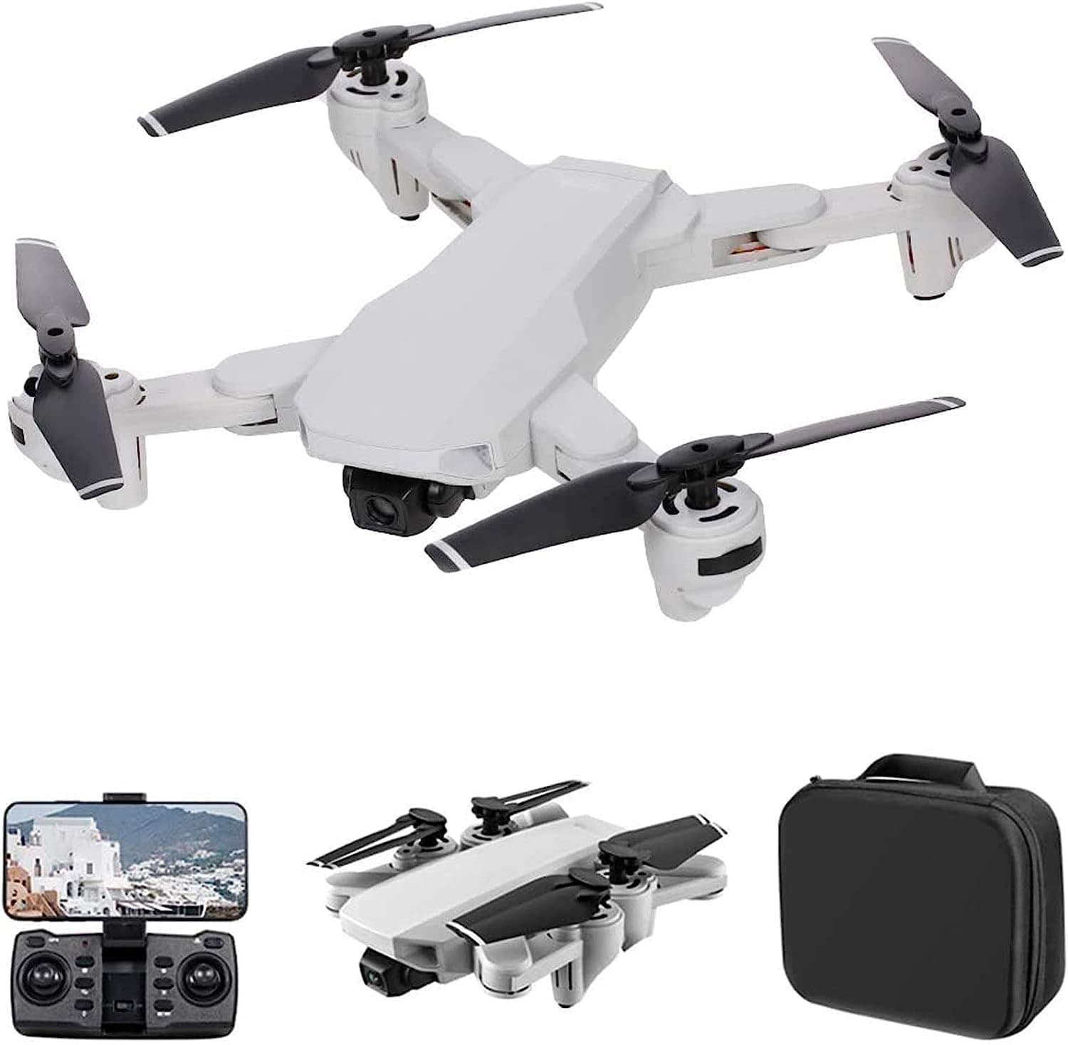 GPS Drone with 4K Camera, 5G WiFi FPV Foldable RC Drone, Optical Flow Positioning RC Quadcopter with Headless Mode, Waypoint Flight, Follow Me,1 Battery
