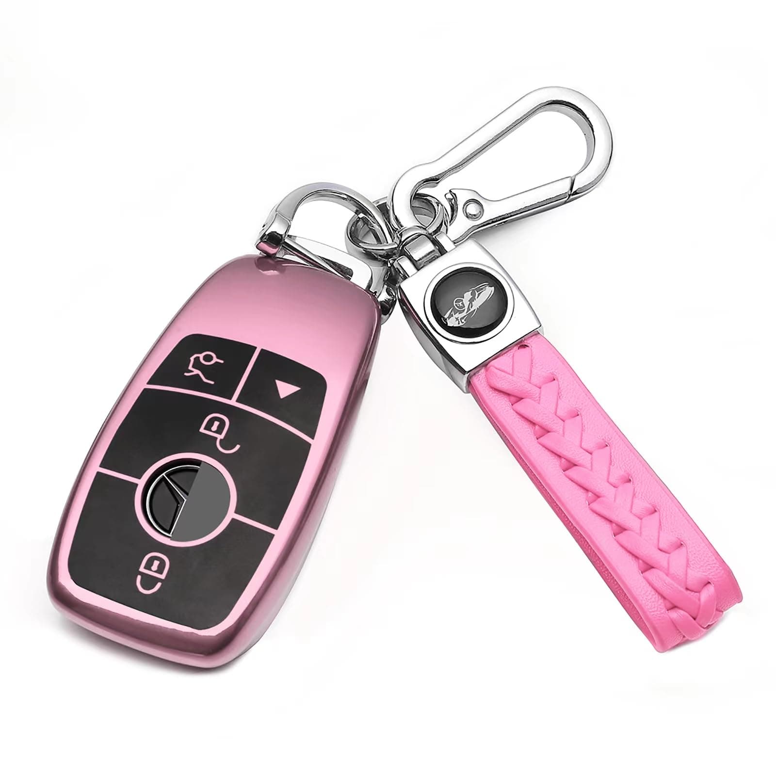 Creativity Pink Combination (Model B) Soft TPU Key Case for Mercedes Benz CLA CLS GLA AMG A C E S G GLC GLE GLS M Smart Remote Key