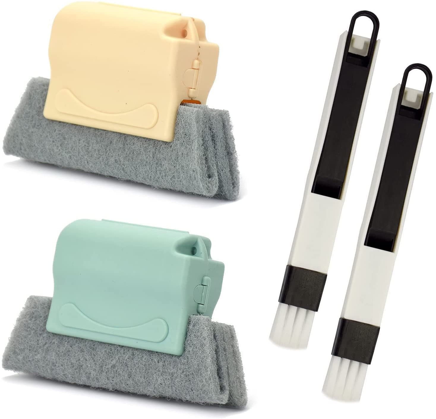 4 Psc Window Cleaning Tool for Window Track Grouv Brush Kit Magic Cleaning Brush Small Cleaner Multipurpose Tools for Cleaning Hard-to-Clean Crevices Door Window Sidles,Gap Clean