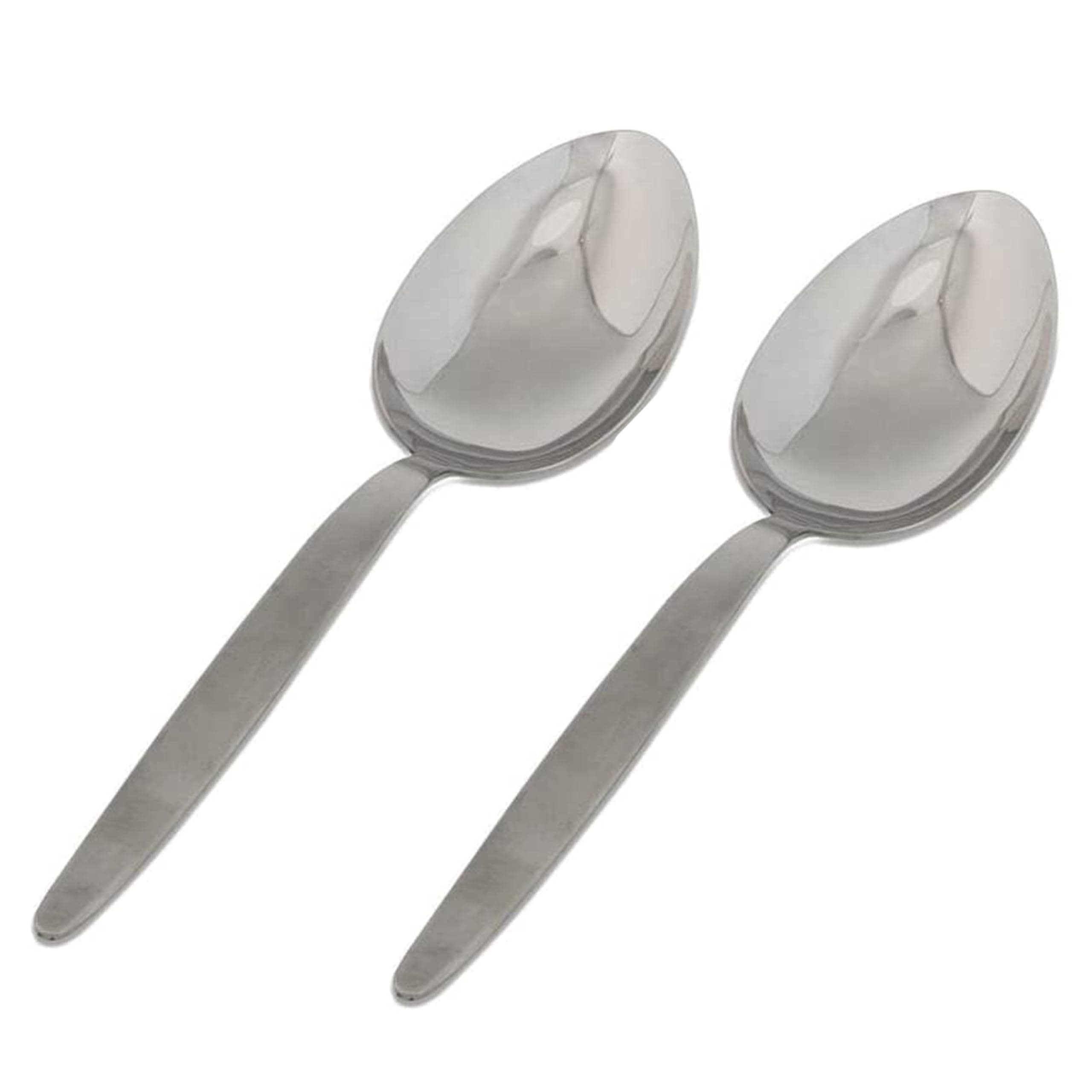 2-Pack Chef Kunz Sauce Spoon | Silverware 18/10 Stainless Steel Silver Culinary Serving Spoons | 9 Inch Basting, Quenelle, Dinner, Plating, Chef Cooking Spoon | Dishwasher safe