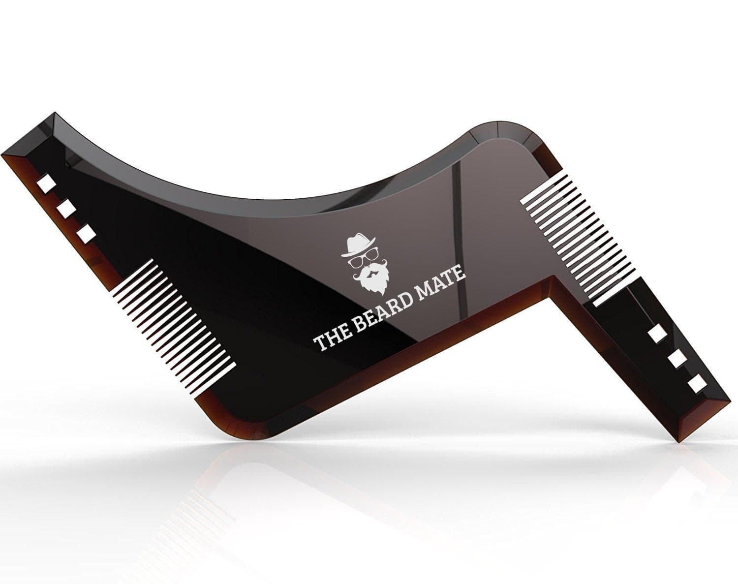 Beard Shaping Tool Template Plus Comb for Line Up & Edging, Men's Facial Hair Hairline Perfect Symmetric Lines and Trim