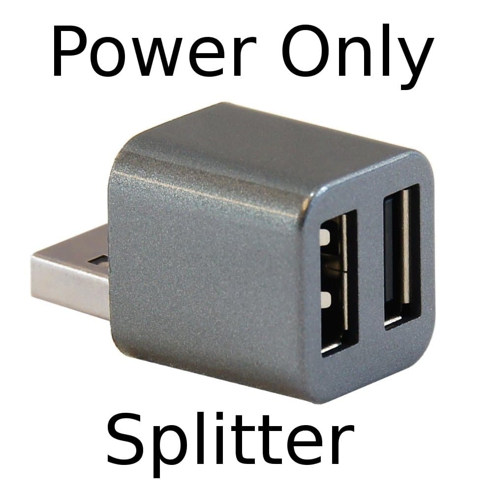 Cute USB Mini 2-Port POWER ONLY Splitter (Dark Grey Metallic)