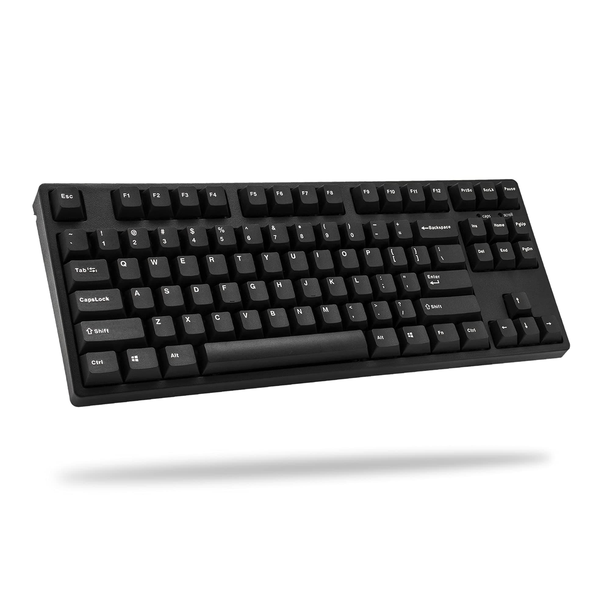 iKBC CD87 v2 Mechanical Keyboard with Cherry MX Blue Switch for Windows and Mac Tenkeyless Ergonomic Keyboard with PBT Double Shot Keycaps for Desktop and Laptop 87-Key Black ANSI/US