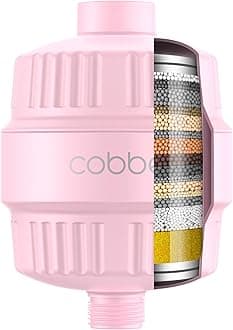 Cobbe HD HEAVY DUTY High Output Shower Filter – 99% REMOVAL Shower Head Filter for Hard Water, Heavy Metals, Chlorine and Harmful Substance, Improve your skin and hair - Pink