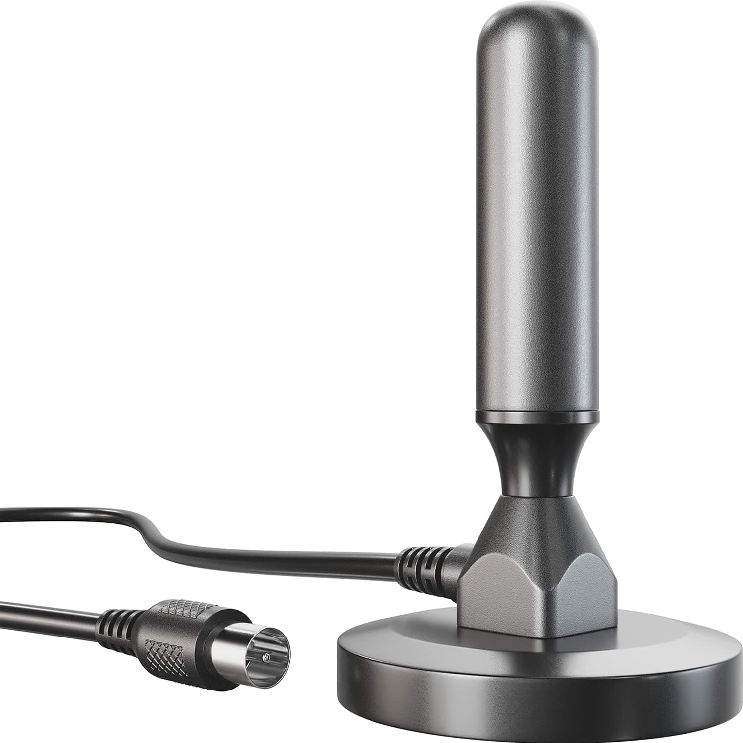 KabelDirekt – DVB-T2 Antenna (DVB-T2 HD, digital reception, stable magnetic foot, 3m cable for all DVB-T2, DVB-T receivers, robust design)