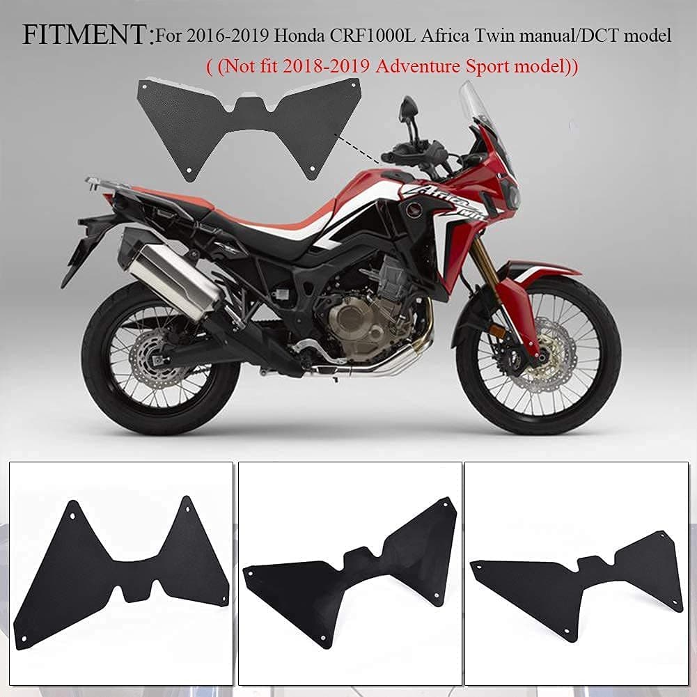 Dual-Sport Motorcycle Black Front Fork ForkShield Updraft Airflow Air Dam Fairing Wind Deflector Cover Reduce Vibration Buffeting for CRF1000L CRF 1000L CRF 1000 L Africa Twin 2016 2017 2018 2019
