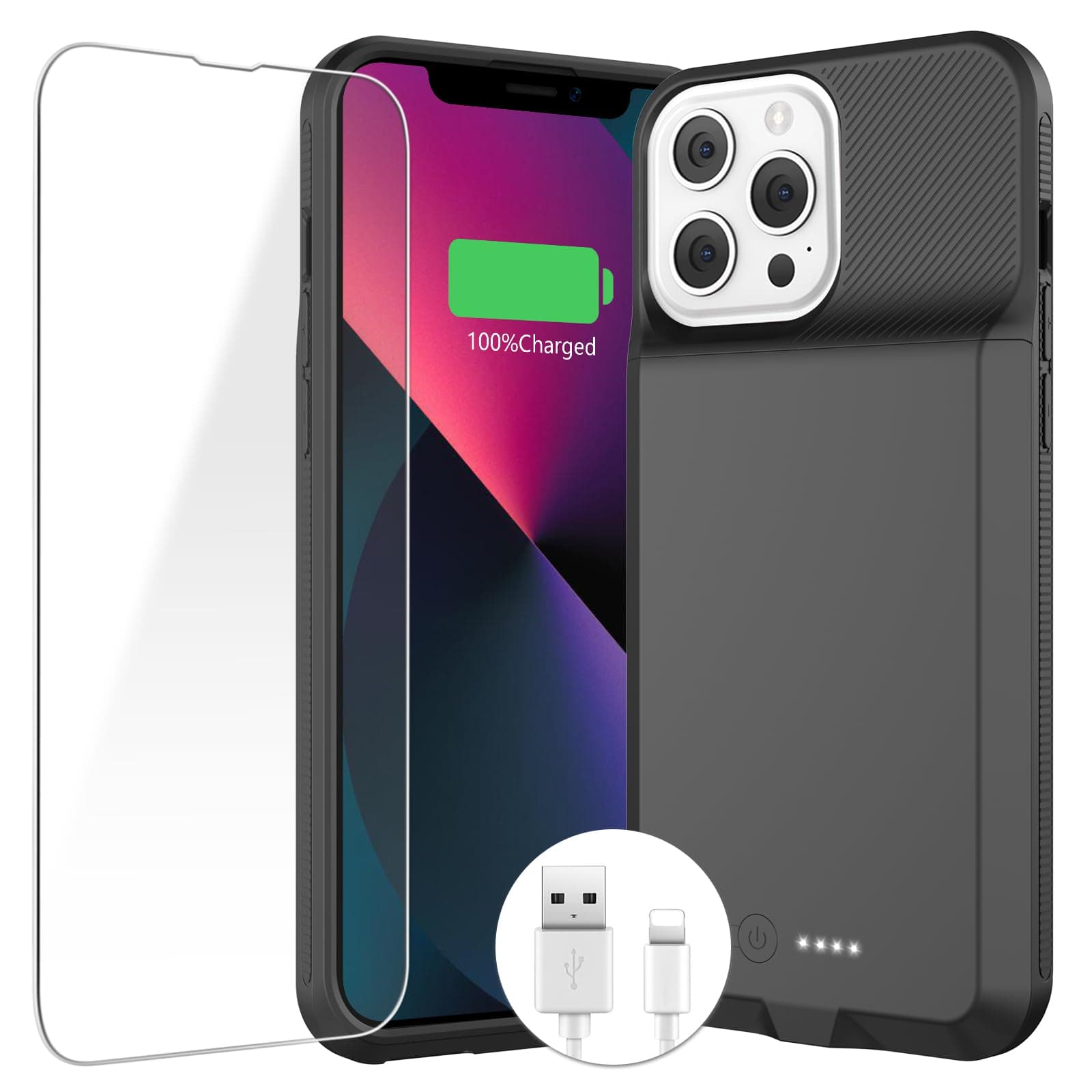 ZENEE Battery Case for iPhone 13/13 Pro/14/14 Pro, 2024 Upgraded 7000mAh Portable Extended Charger Case Cover for iPhone 13/13 Pro/Charging Case ,Black