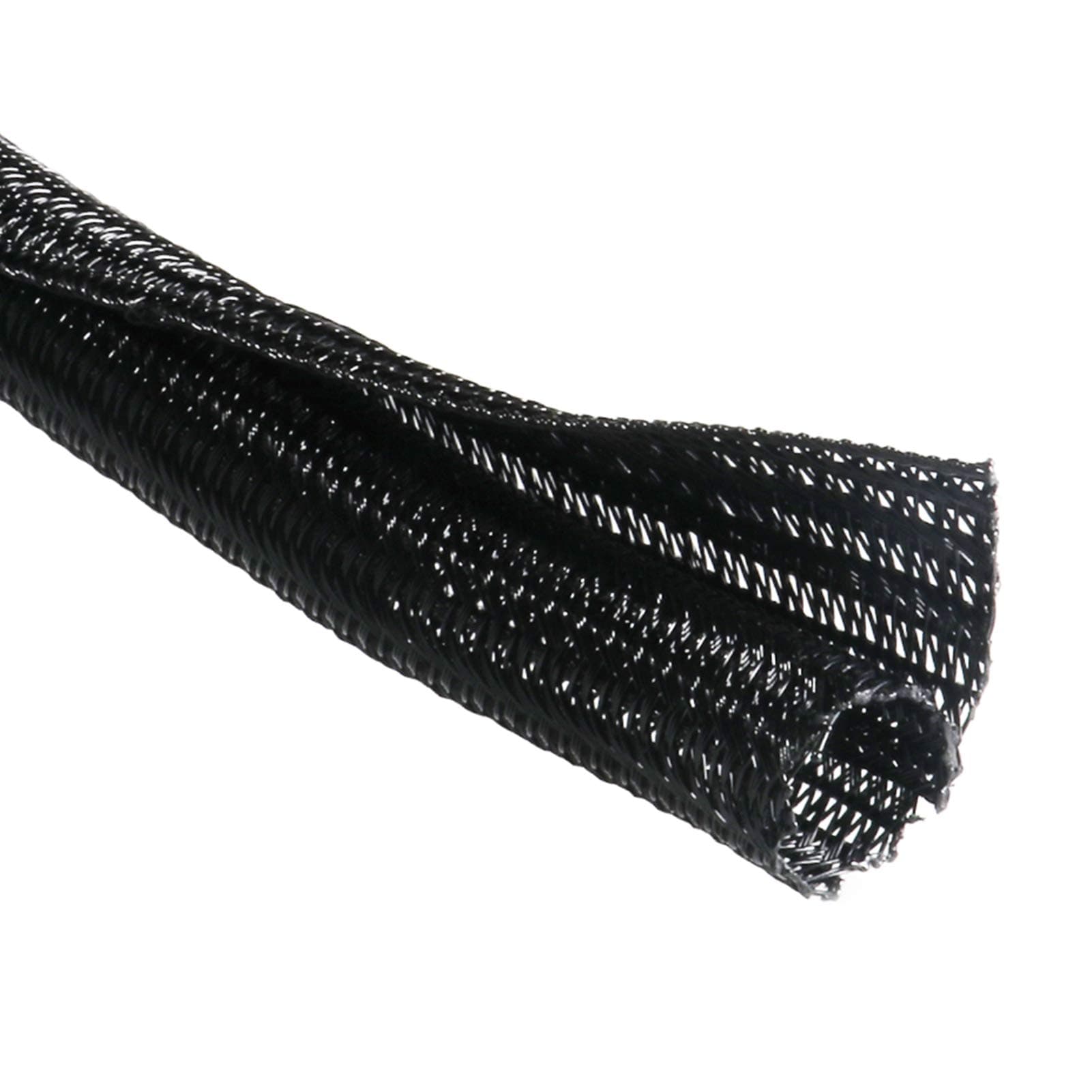 25ft - 3/4 inch Split Wire Loom, Braided Cable Sleeve, Cord Protector/Organizer