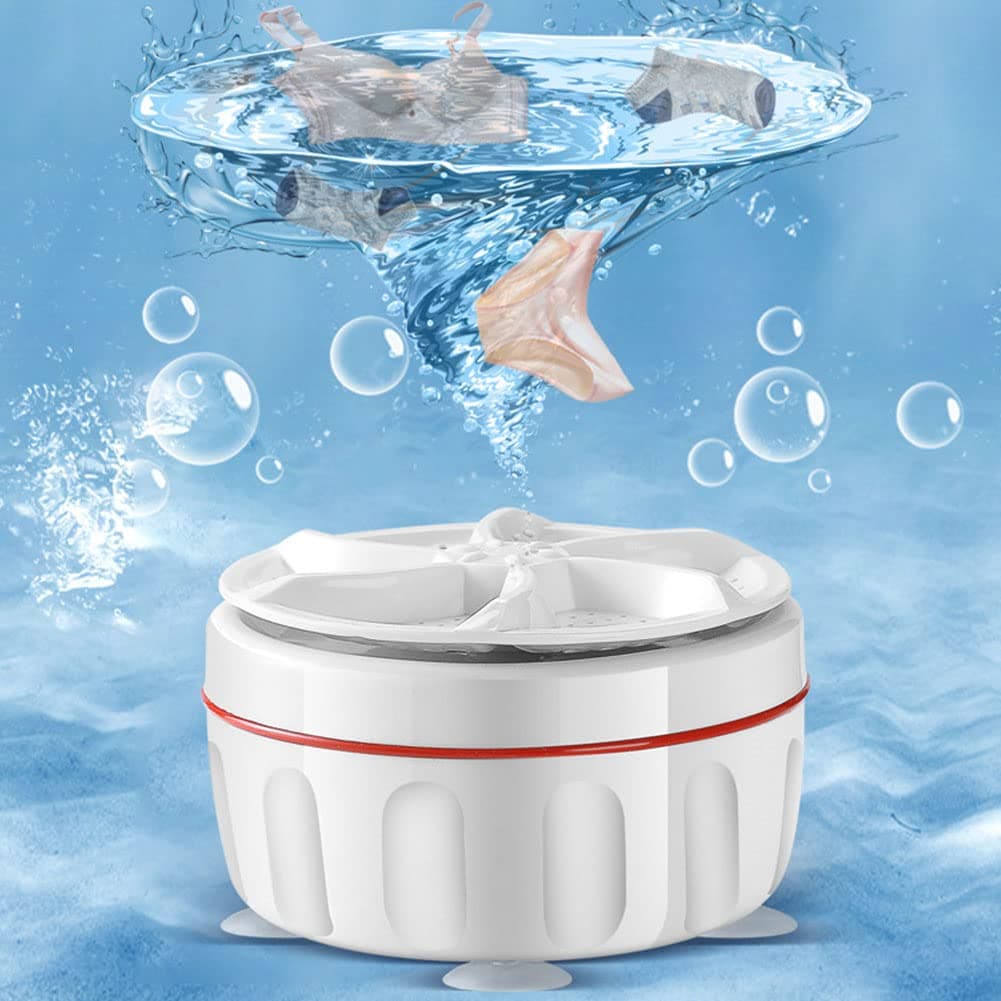 Portable Mini Washing Machine, Top Load, White, USB Powered, 1kg Capacity, Good Cleaning Efficiency