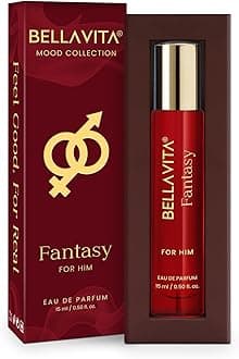 BELLAVITA Mood Collection Fantasy EDP for Him with Apple, Cinnamon, Musk and Vanilla |Premium, Long Lasting Fragrance Perfume for Men, 15ml