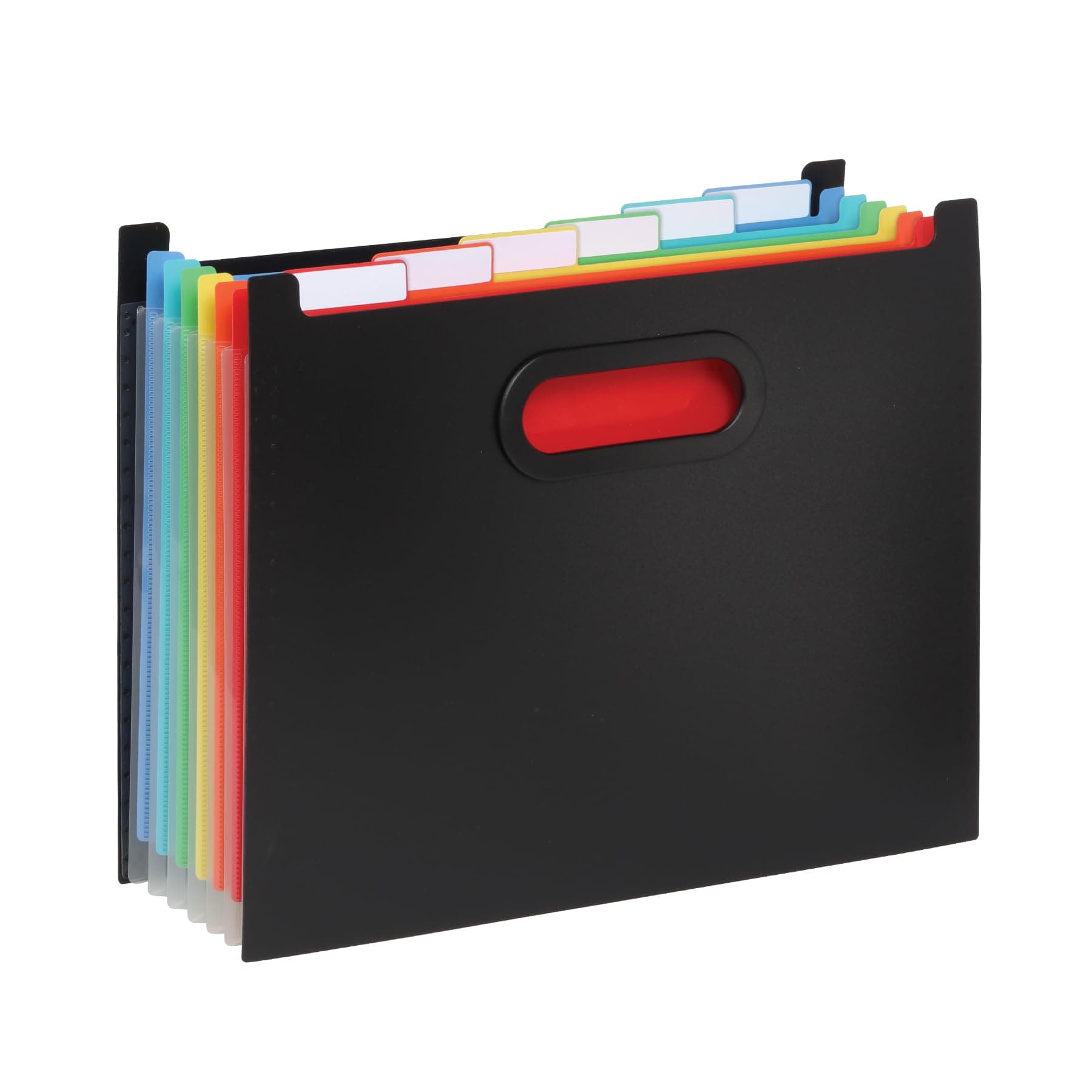 Pendaflex 7-Pocket Expanding File, with Customizable Colored Tabs, Black File Organizer, Portable Expanding File, Accordion File Organizer (52401)