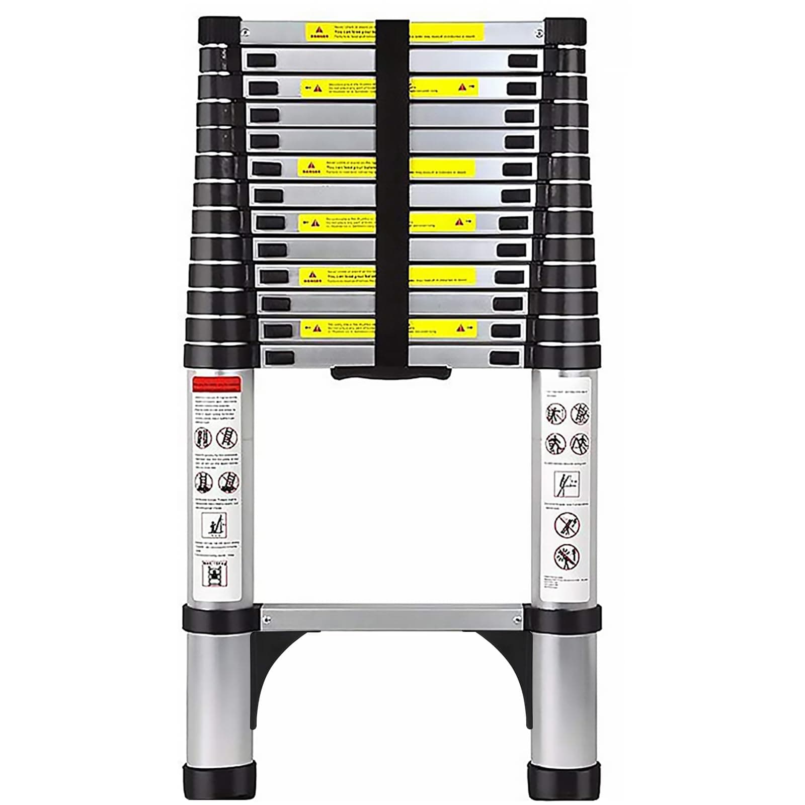 Telescoping Ladder 16.5 FT - Aluminum Telescopic Ladder with Non-Slip Feet - Portable Collapsible Extension Ladders for Home Roof Loft RV Work with EN131 Certified - 330lbs Max Capacity