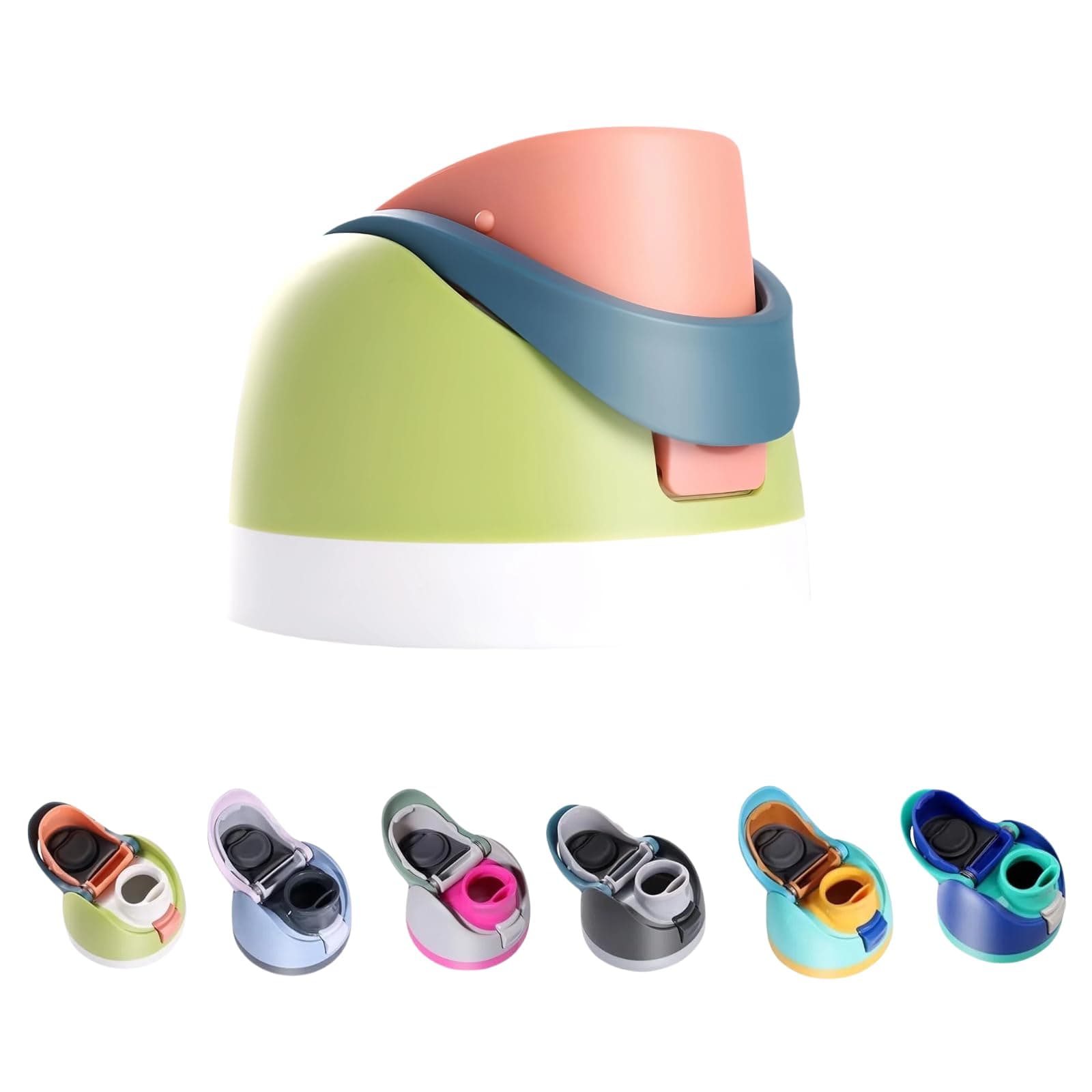 Replacement Lid for Owala Freesip, One Button Top Replacement, Leakproof BPA-Free Sport Water Bottle Cap Replacement Compatible with Green Owala 24oz 32oz 40oz 16oz (Fruit Green)