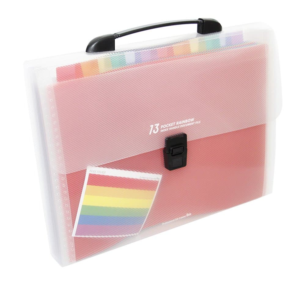 13 Pockets Portable Expanding File Folders with Handle Expandable File organizer A4 Accordion File Organizer