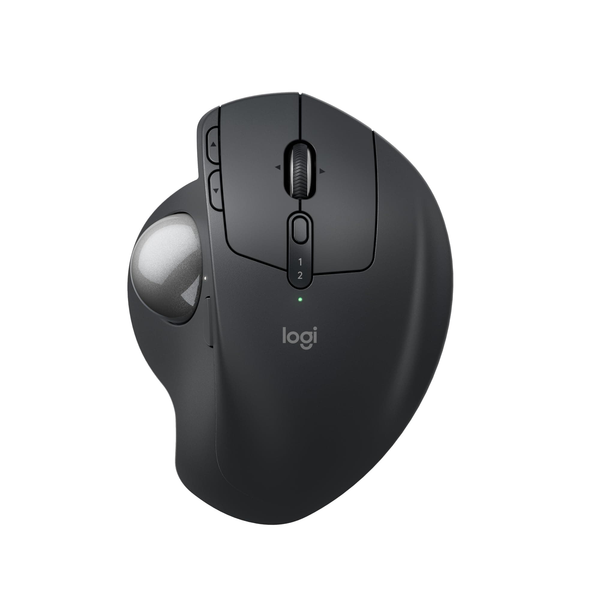MX Ergo S Advanced Wireless Trackball Mouse, USB-C Rechargeable Wireless Ergonomic Mouse With Bluetooth and Encrypted Dongle, 6 Programmable Buttons, for PC/Mac- Graphite