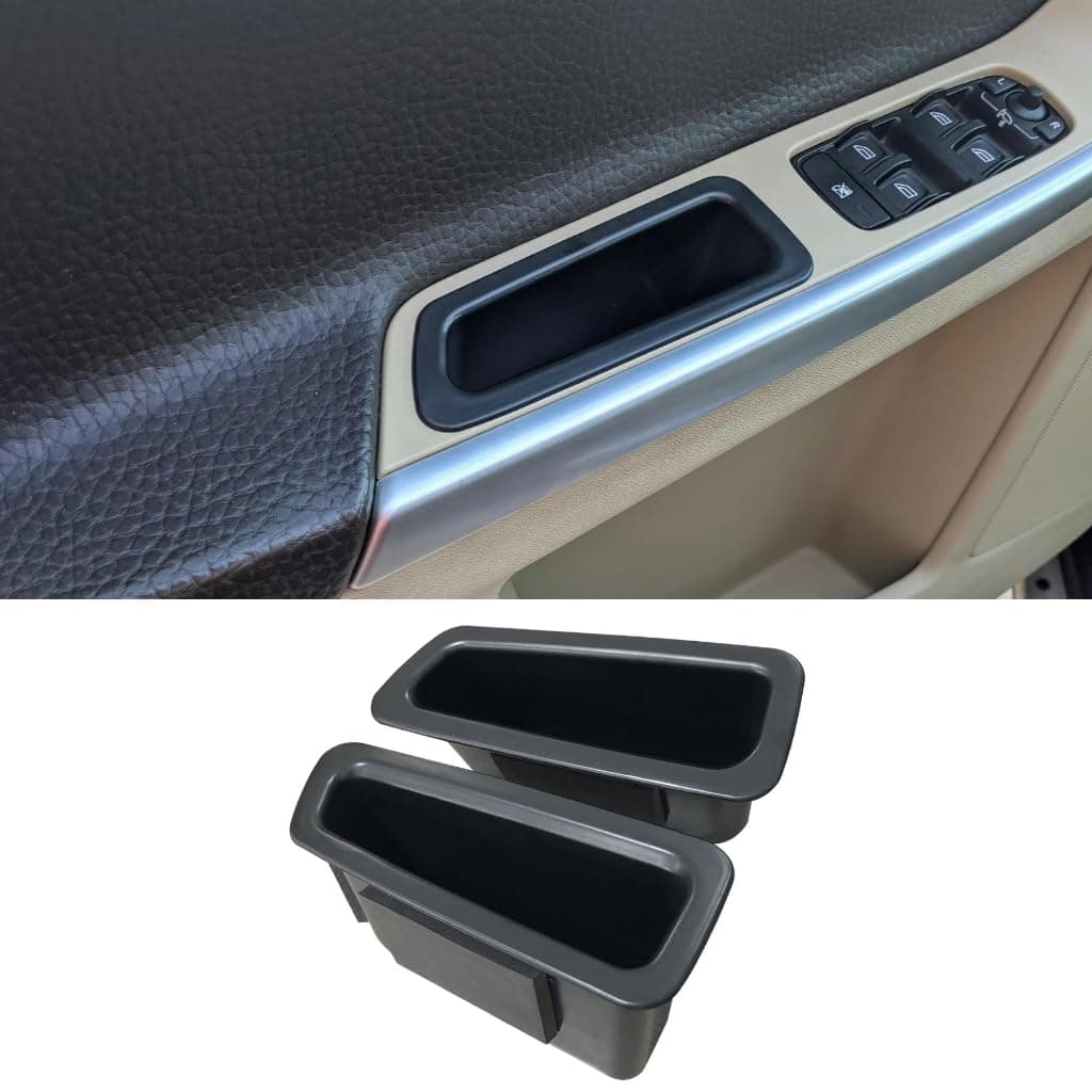 Front Row Door Side Storage Tray Compatible with Volvo XC60 2009-2017 Armrest Phone Container Door Organizer Handle Pocket ABS Tray Insert Glove Pallet