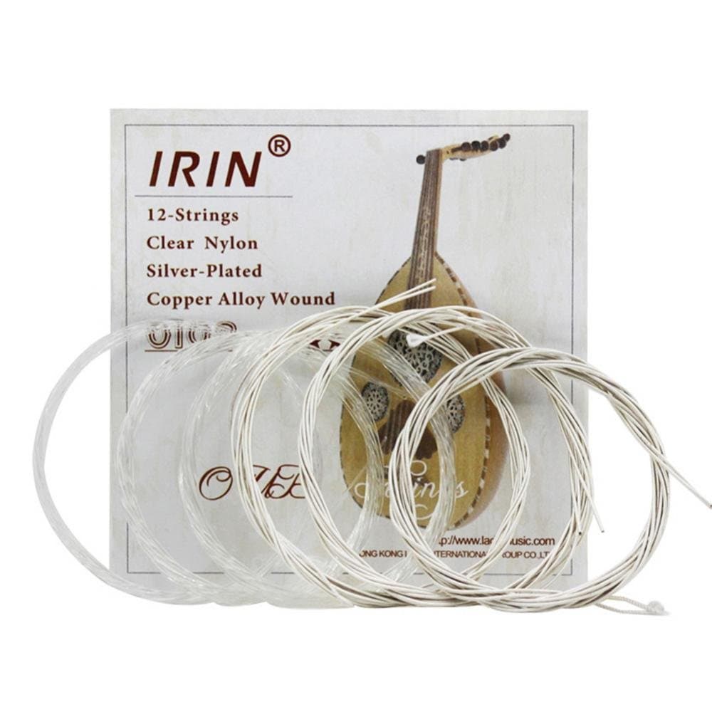 Oud Strings Set, Nylon and Silver-Plated Copper Alloy Strings for Oud Accessory Parts(12 strings)