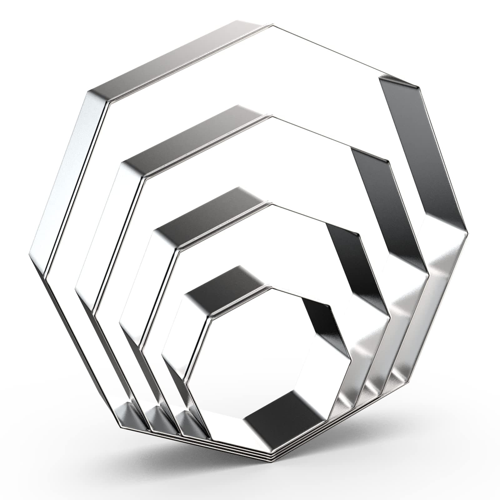 Octagon Cookie Cutter Set for Baking - 5 Inch, 4 Inch, 3 Inch, 2 Inch - Geometric Polygon Frame Plaque Cookie Cutters Shapes Molds - Stainless Steel