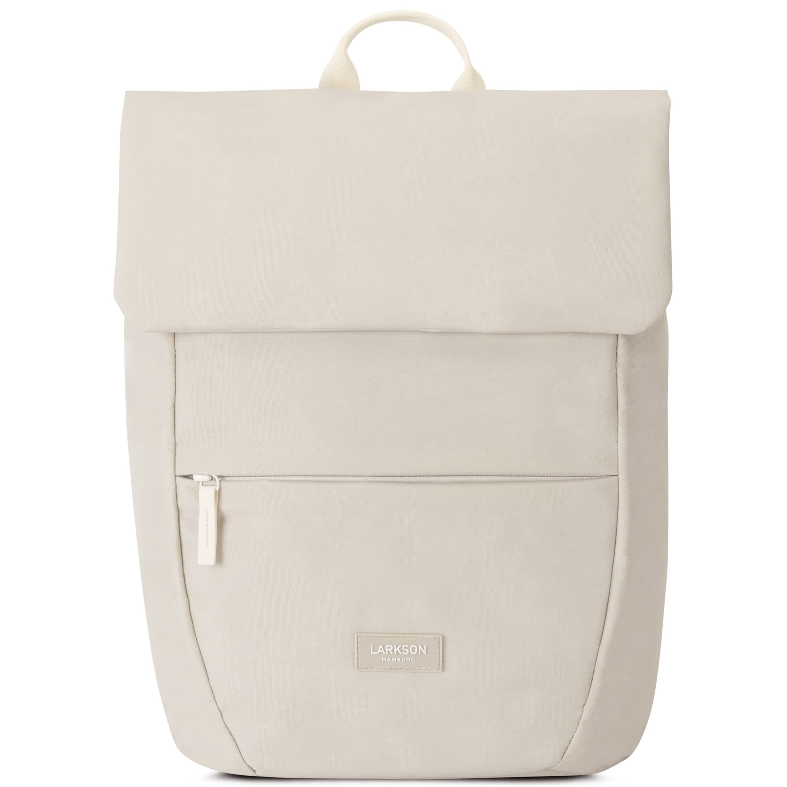 LARKSONRONJA Women's Small Backpack – Backpack for University, Work, Leisure, Modern Backpack – Recycled PET – Water Repellent, Grey Beige, One size