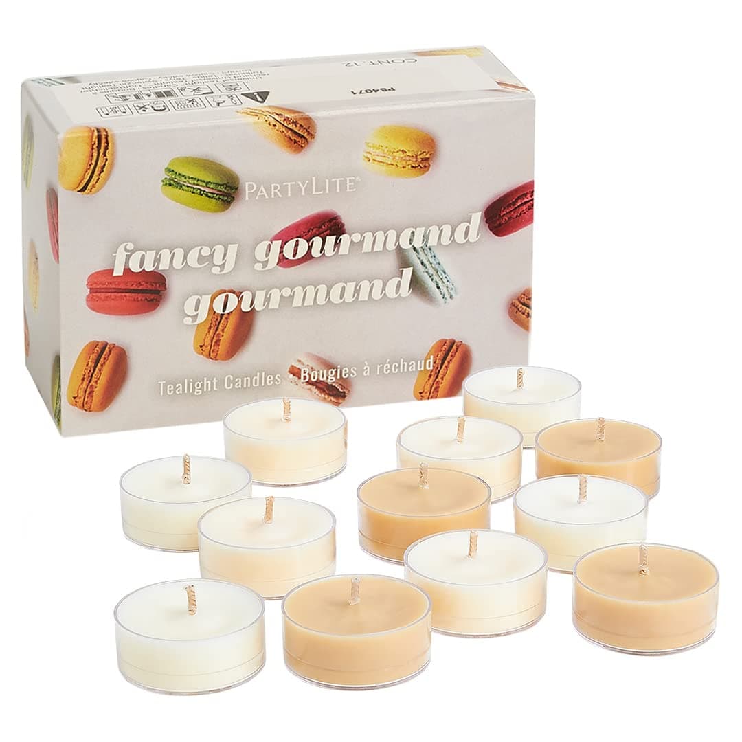 PartyLite12-Piece Tealight Sampler, Scented Tea Light Candles Gift Set (Fancy Gourmand)