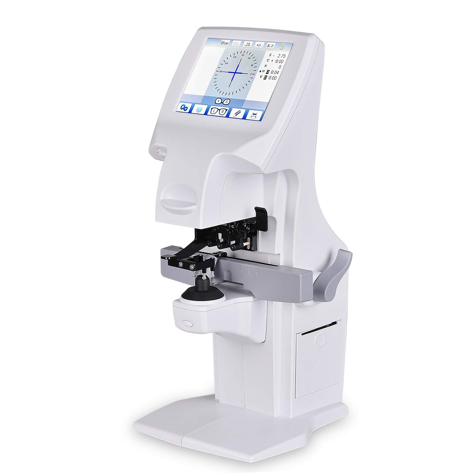 Auto Lensmeter Lensometer Focimeter, Touch Screen Optical Optometry Machine Lens Degree Meter Optical Focimeter Lensometer Measure Device