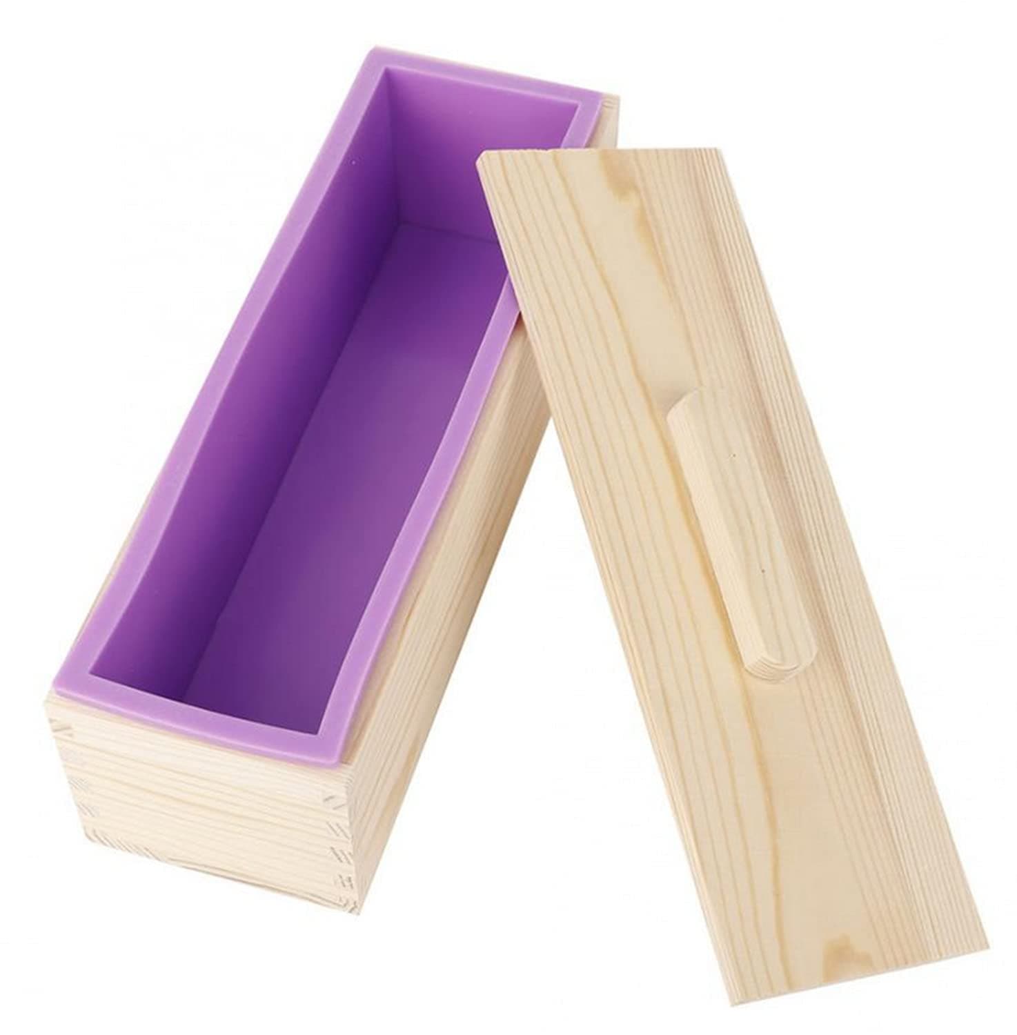 SKEIDO Rectangular Wooden Soap Mold Making Tool with Silicone - 1200g
