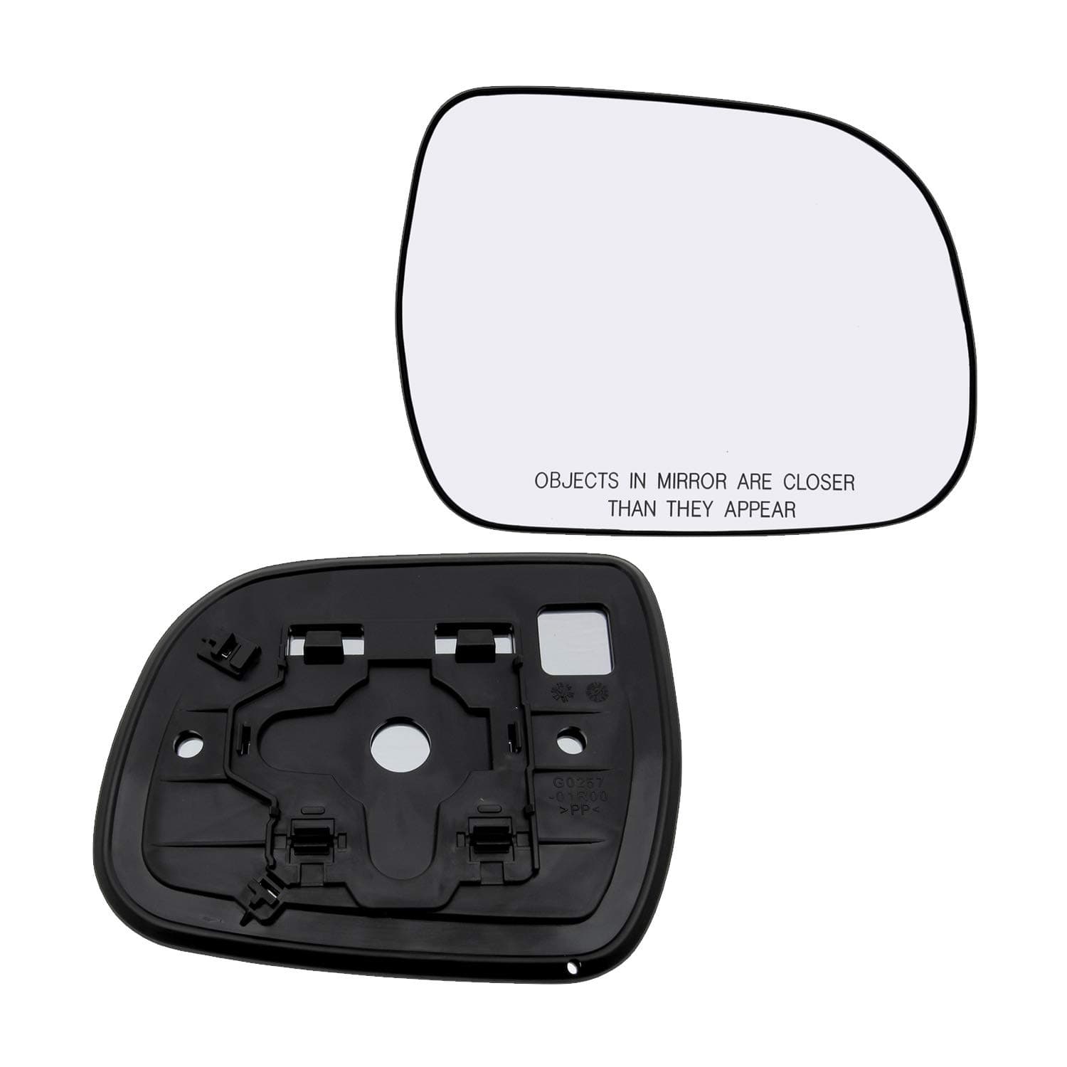 Passenger Side Mirror Glass Assembly With Plastic Backing Plate (Non-Heated) Compatible with 2012-2015 Toyota Tacoma, 2010-2013 Highlander