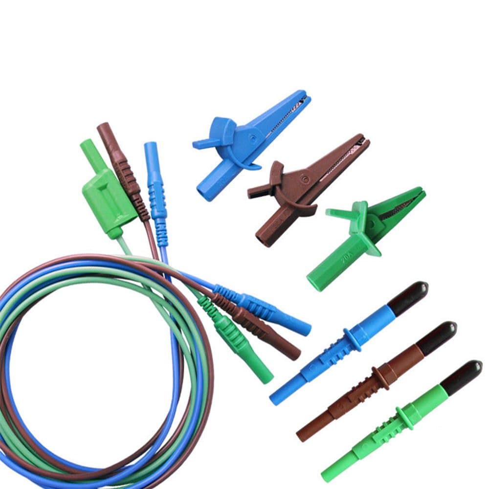 Leaderman LDM065 Unfused Test Lead Set - Spare/Repl. for Kewtech Multifunction Testers (KT63, KT64, KT65) - Includes Probes & Crocodile Clips - Similar to KEWTECH ACC065
