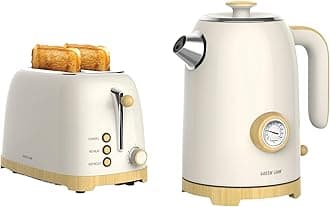 Green Lion 2-Piece (Toaster, Kettle), 1.7L Electric Kettle with Fast Boiling & Auto Shut-Off, 2-Slice Toaster with Adjustable Browning Control, Perfect for Quick and Convenient Breakfast Solutions