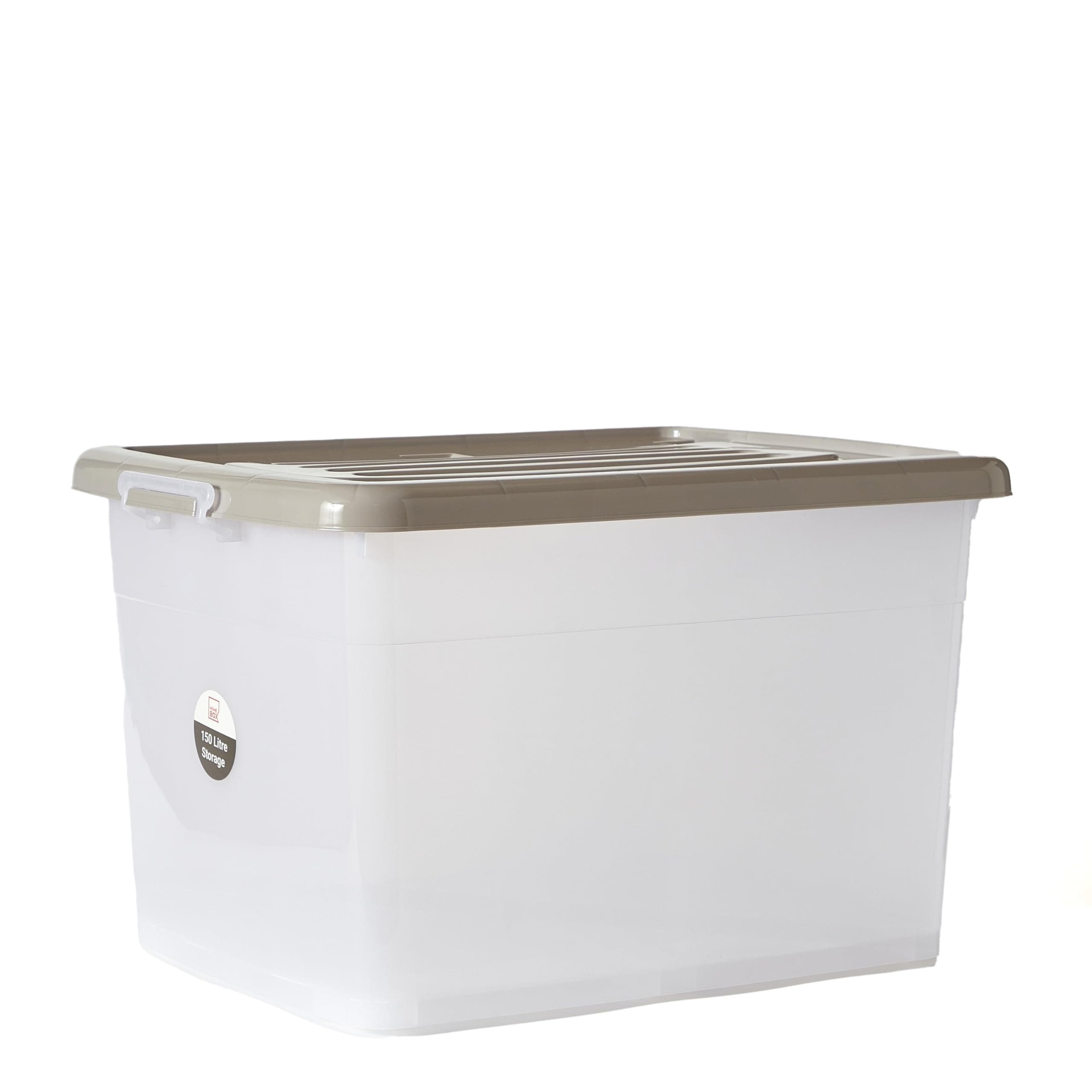 Homebox Juana Multipurpose Transparent Storage Box with Wheels and Lockable Lid - 150 L
