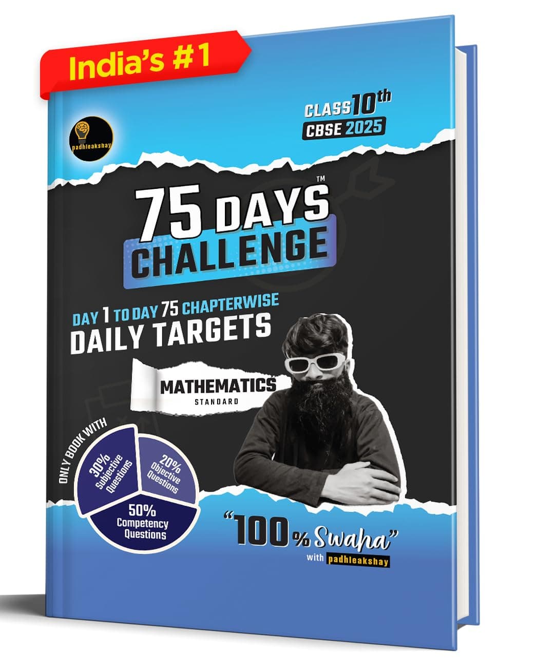 75 Days Challenge CBSE Class 10 Mathematics Standard for 2025 Board Exams (Includes Sample Papers) by Padhle Akshay Perfect Paperback – 5 July 2024