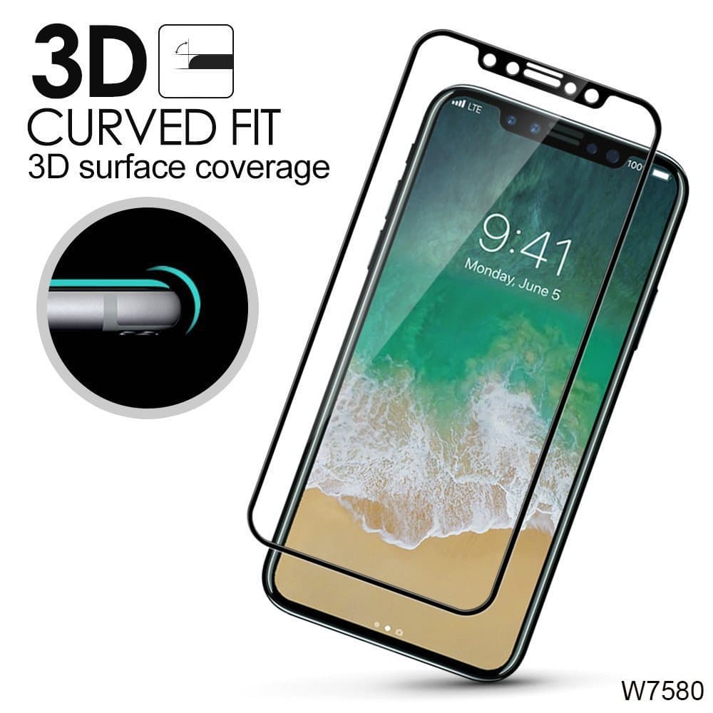 iPhone X Premium 3D Tempered Glass 9H Screen Protector 0.33mm (White)