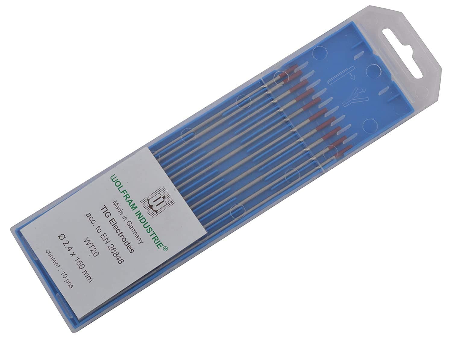 Wolfram 2.4 * 150 mm Thoriated Tungsten Electrode Rod Needle/Wire For Tig WSME Super Welding Machine (10 Pcs, Red)