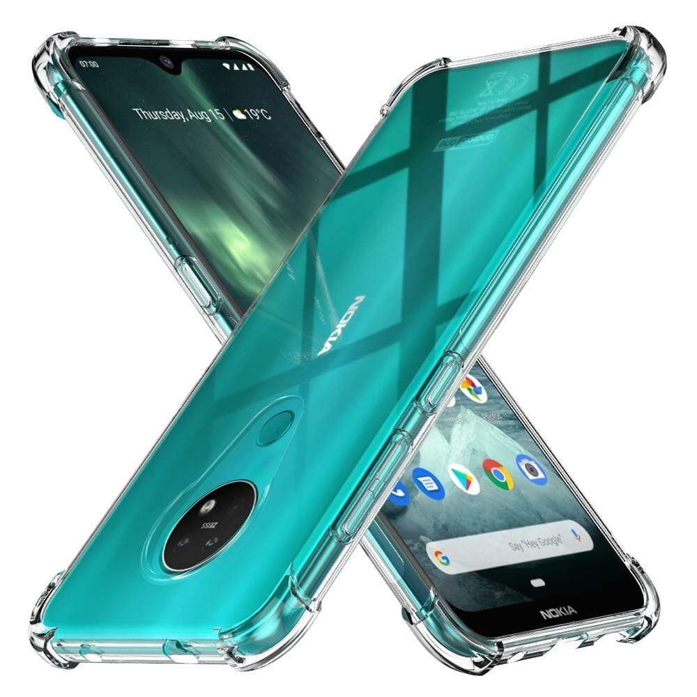 Peakally Nokia 7.2 / Nokia 6.2 Case, Soft TPU Transparent Protector Case Cover for Nokia 7.2 / Nokia 6.2, Anti Slip, Scratch Resistant-Transparent/Clear