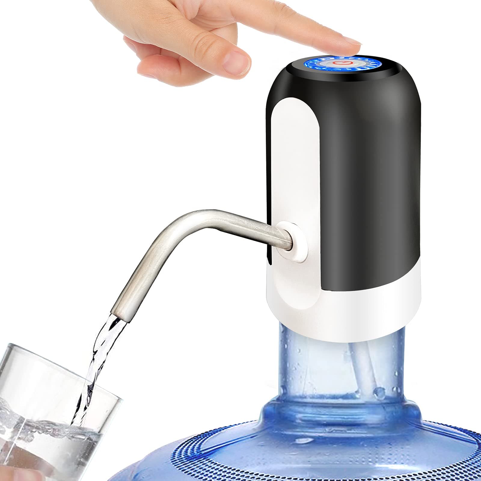 SKY-TOUCH Automatic Water Dispenser, USB Rechargeable Bottle, Drinking Water Pump, Black