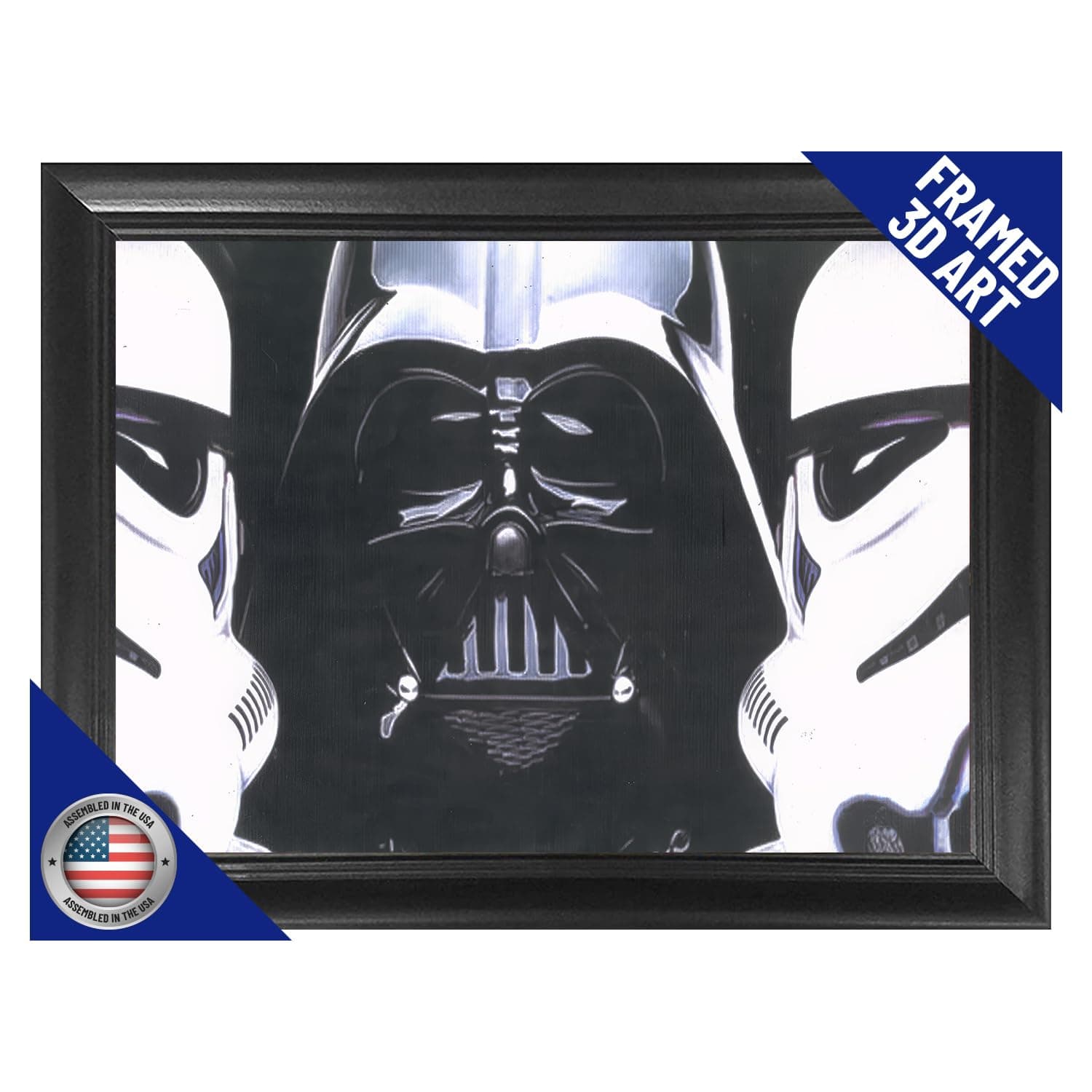 Star Wars Dark Force 3D Poster Wall Art Decor Framed Print | 14.5x18.5 | Lenticular Posters & Pictures | Memorabilia Gifts for Guys & Girls Bedroom | Darth Vader & Troopers Starwars A New Hope Movie