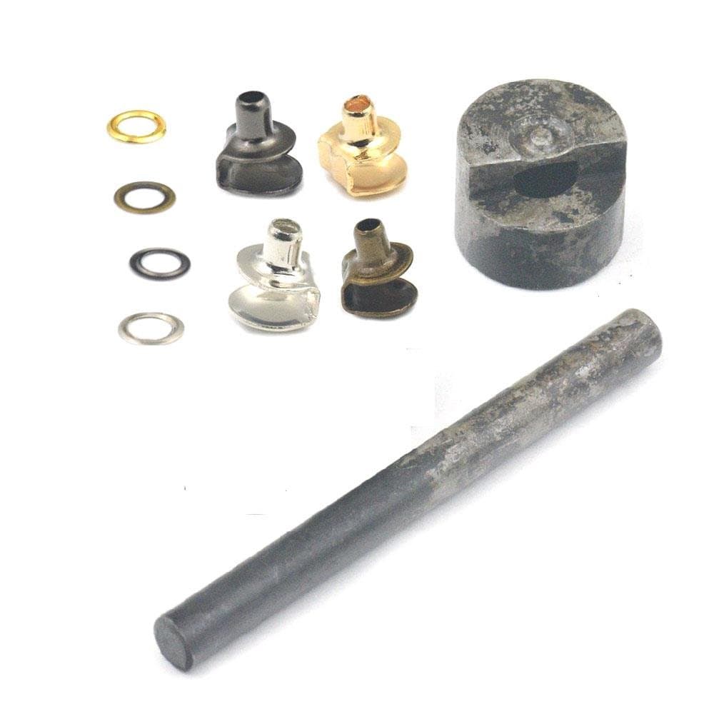 micoshop One Tool + 50 Pcs 8mm Boot Hook eyelet Buckle For Shoelace Hiking Rock Climbing Washer Nickle