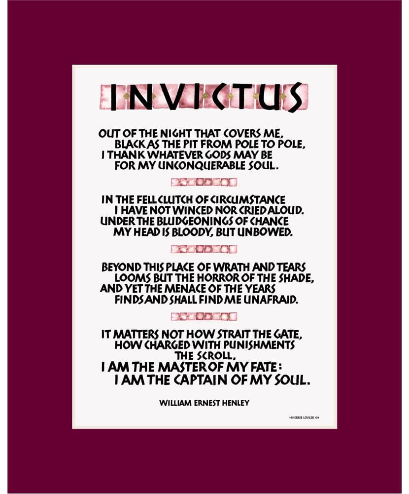 Invictus Poem - Print 8x10