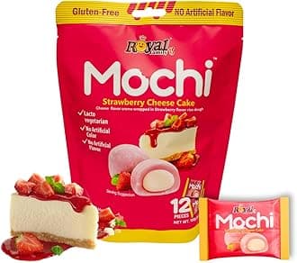 Japanese Mochi Daifuku, Strawberry Cheese Cake Flavor, No Artificial Color and flavor, Lacto Vegetarian, 12 Pieces Individually Wrapped (6.53oz/Pack of 1) Visit the LA VOIE FOODS Store