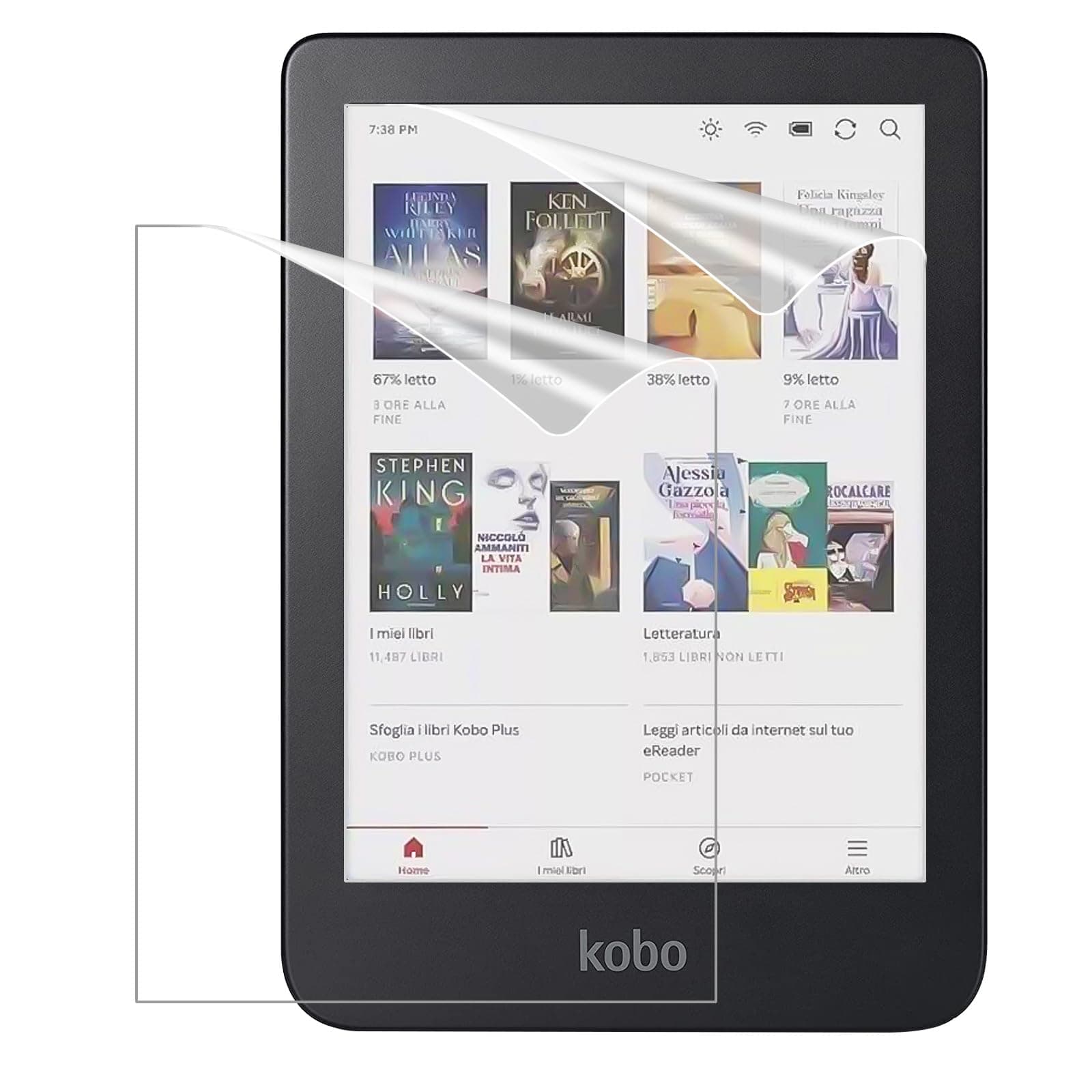 2-Pack Screen Protector for Kobo Clara 6" 2024, Anti-Glare Premium PET Protective Film Full-Coverage Matte Screen Protector